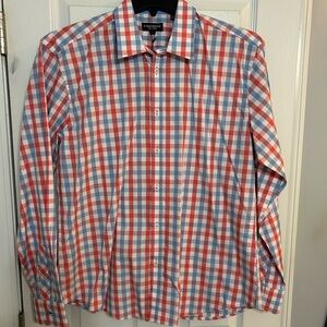 J. Maverick Men's Red and Blue Checkered Shirt